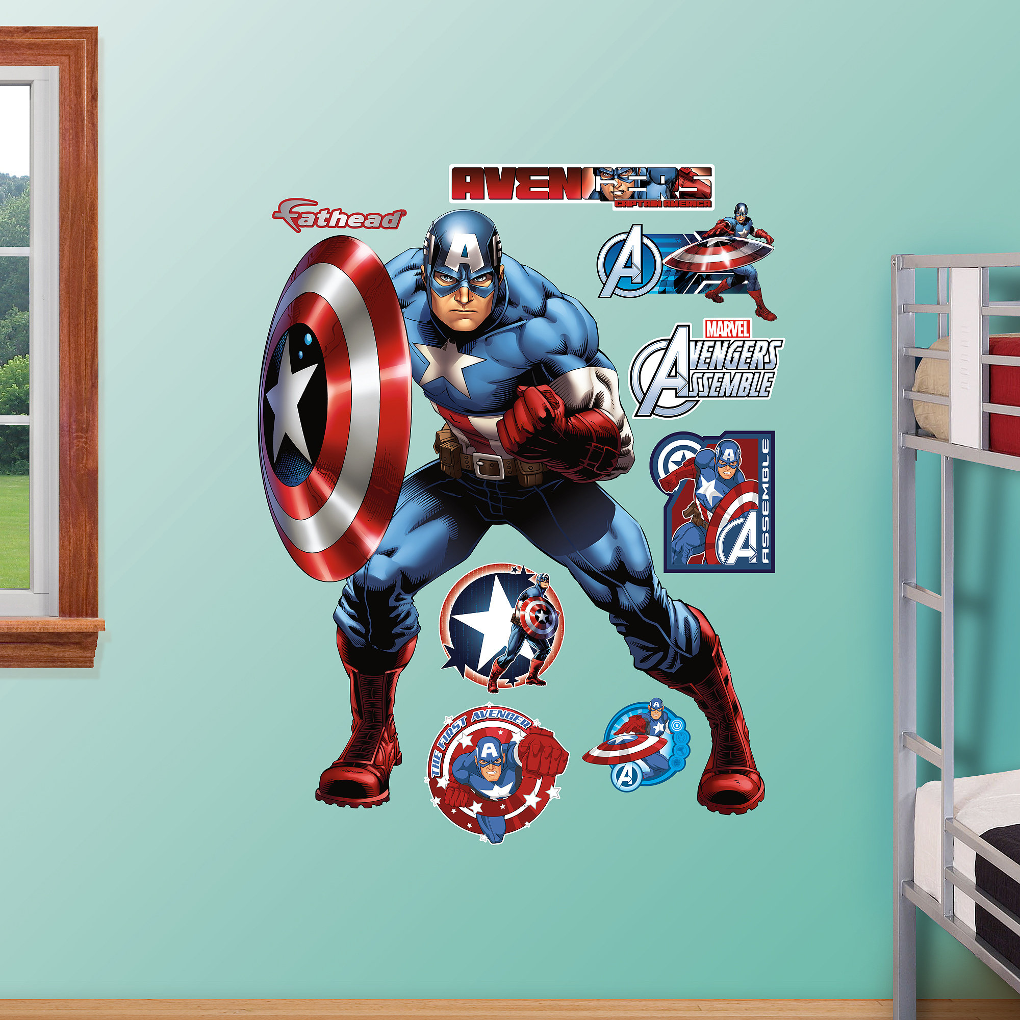 Fathead RealBig Marvel Avengers Assemble, Captain America Wall Decal